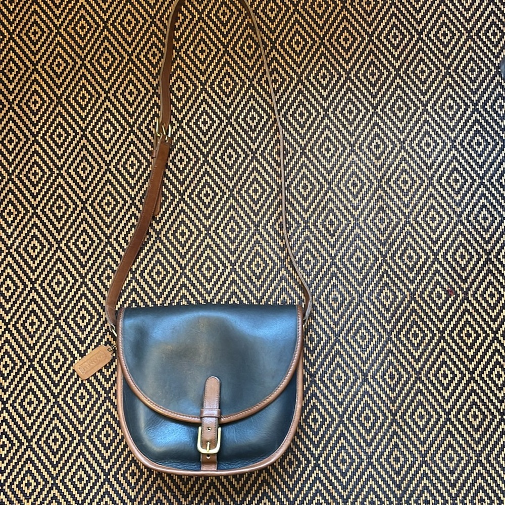 Vintage coach riding bag spectator 6750 FOREST GREEN WITH TABAC AND ERROR STAMP - Picture 4 of 9